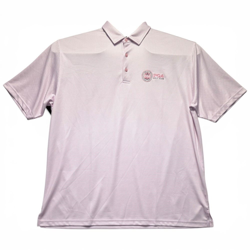 HL Sport Mens 2XL PGA Golf Club Polo Shirt Pink Bamboo Charcoal Performance XL